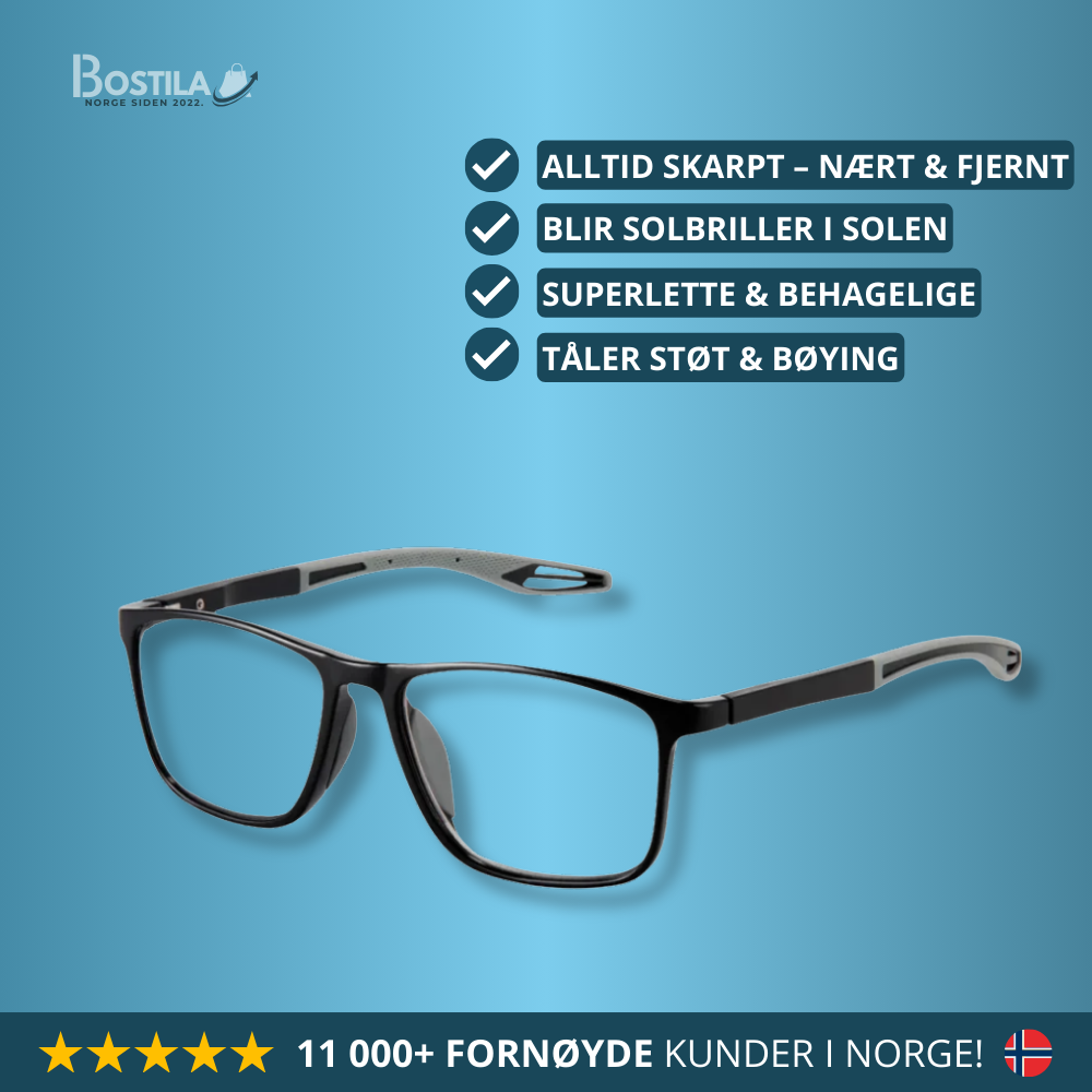 Bostila™ - Multifokusbriller med lysjustering